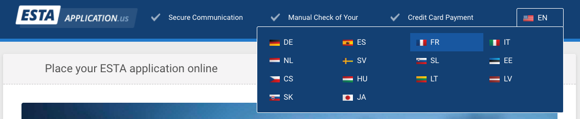 Traduction française du formulaire ESTA