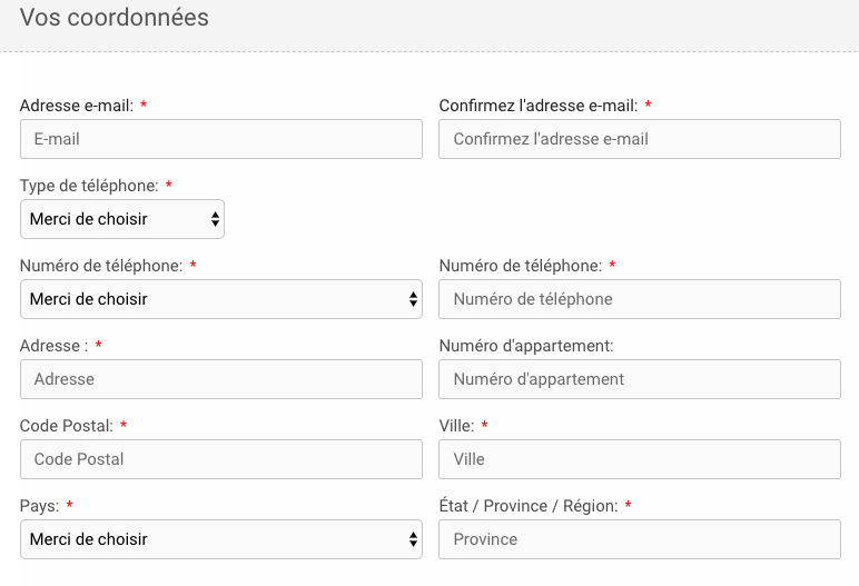 Coordonees et adresse du demandeur ESTA