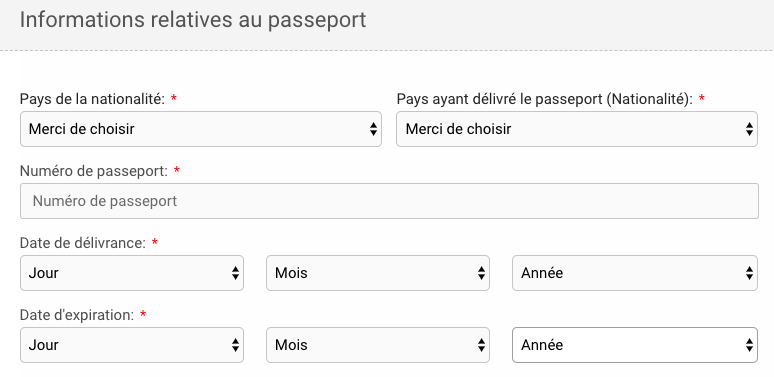 numero de passeport du demandeur ESTA